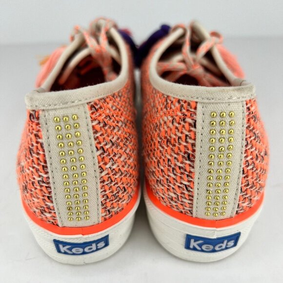 Keds Womens WF61063 Coral Orange Lolita Mia Tassel Tweed Size 8.5 Sneakers - Picture 5 of 9